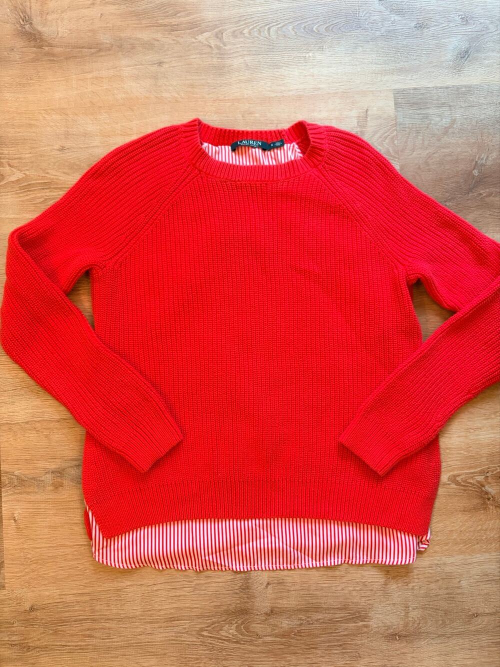 Lauren Ralph Lauren Women's Faux Layered Crewneck Sweater Red
